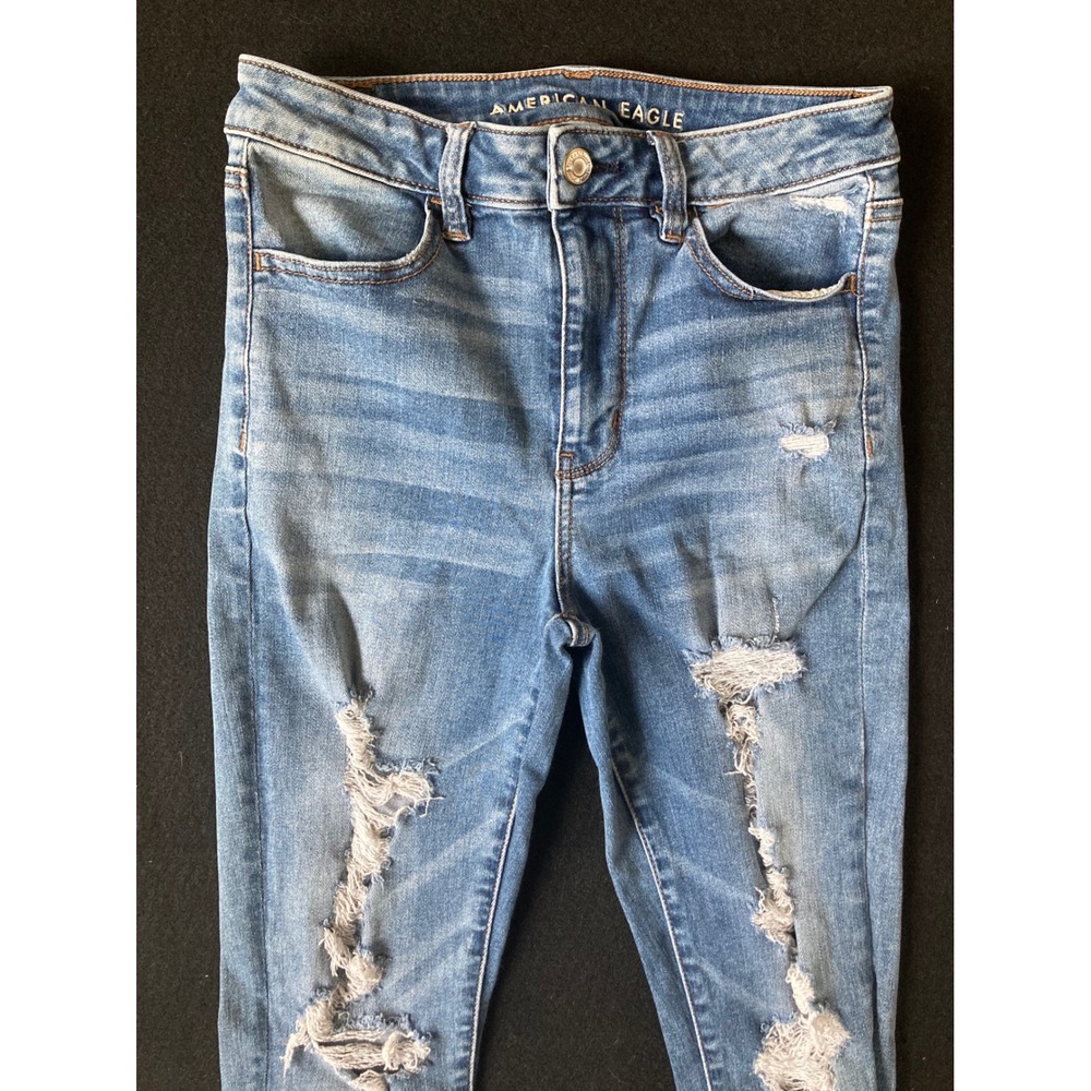 American Eagle Ne(x)t‎ Level Stretch High Rise Skinny Jeans Distressed 4 Short